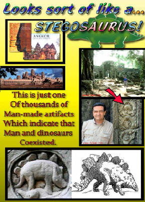 Stegosaurus on Cambodian Temple poster